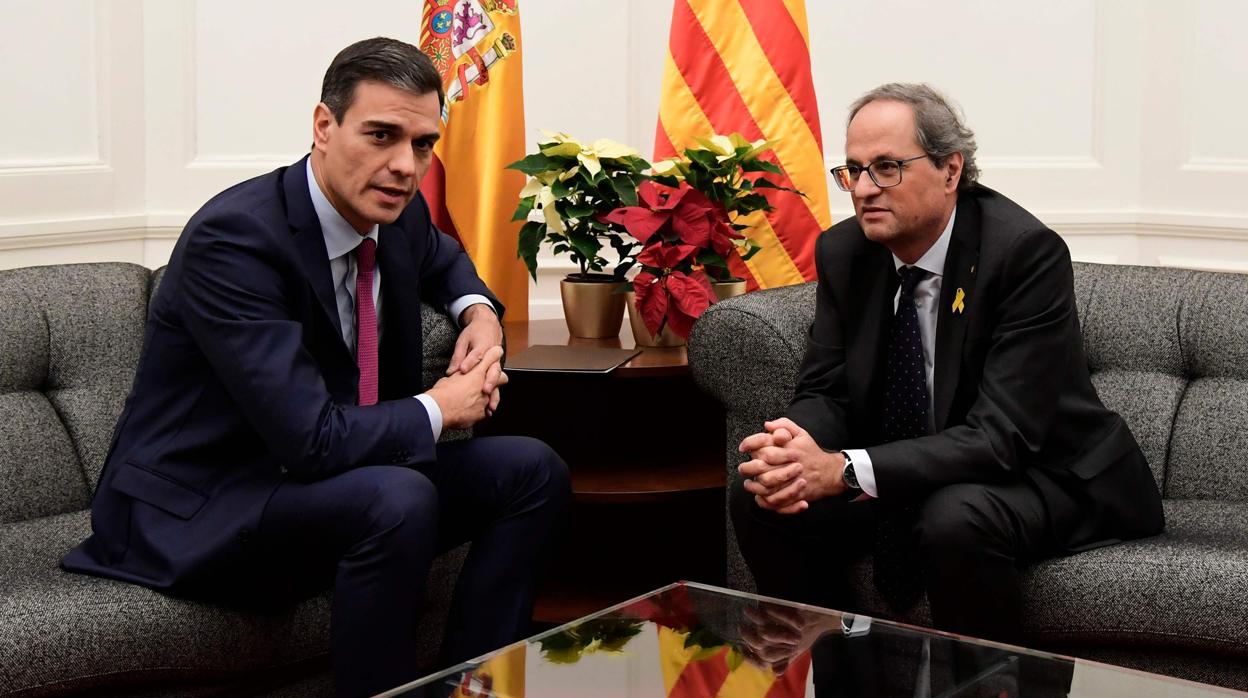 Sánchez y Torra, en la reunión de Pedralbes del 20 de diciembre