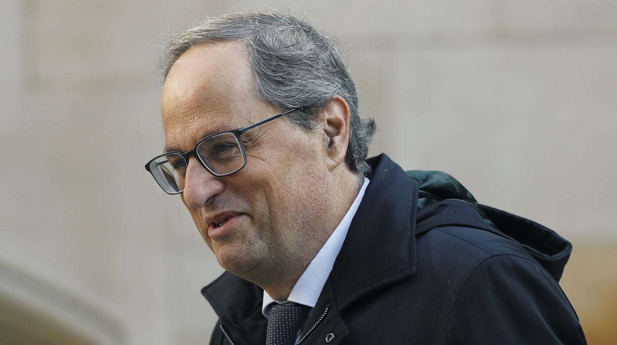 El presidente de la Generalitat, Quim Torra, el pasado lunes camino al TSJC para ser juzgado por desobiediencia