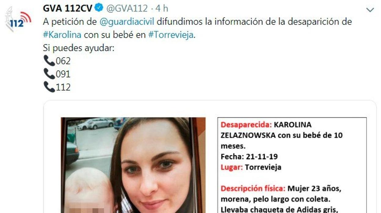 Localizan en buen estado a la mujer víctima de maltrato y su bebé desaparecidos en Torrevieja