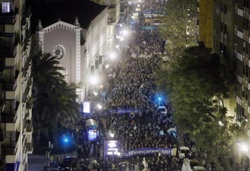 Manifestación de 2017 que recorrió las calles de Valencia