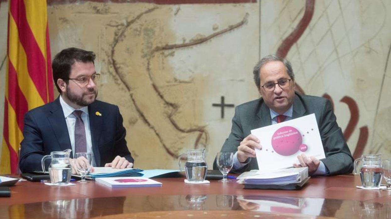 Aragonès, este martes con Torra durante el Consell Executiu del Govern