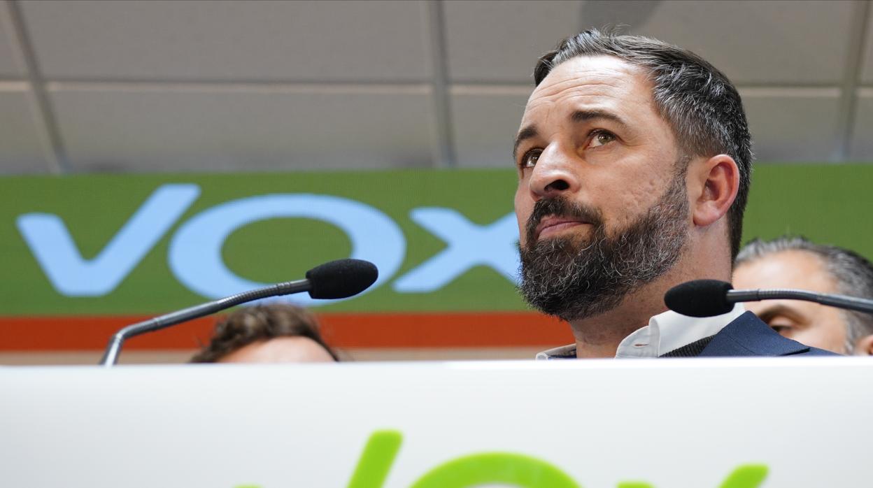 El presidente de Vox. Santiago Abascal, en un acto al día siguiente de las elecciones del 10 de noviembre