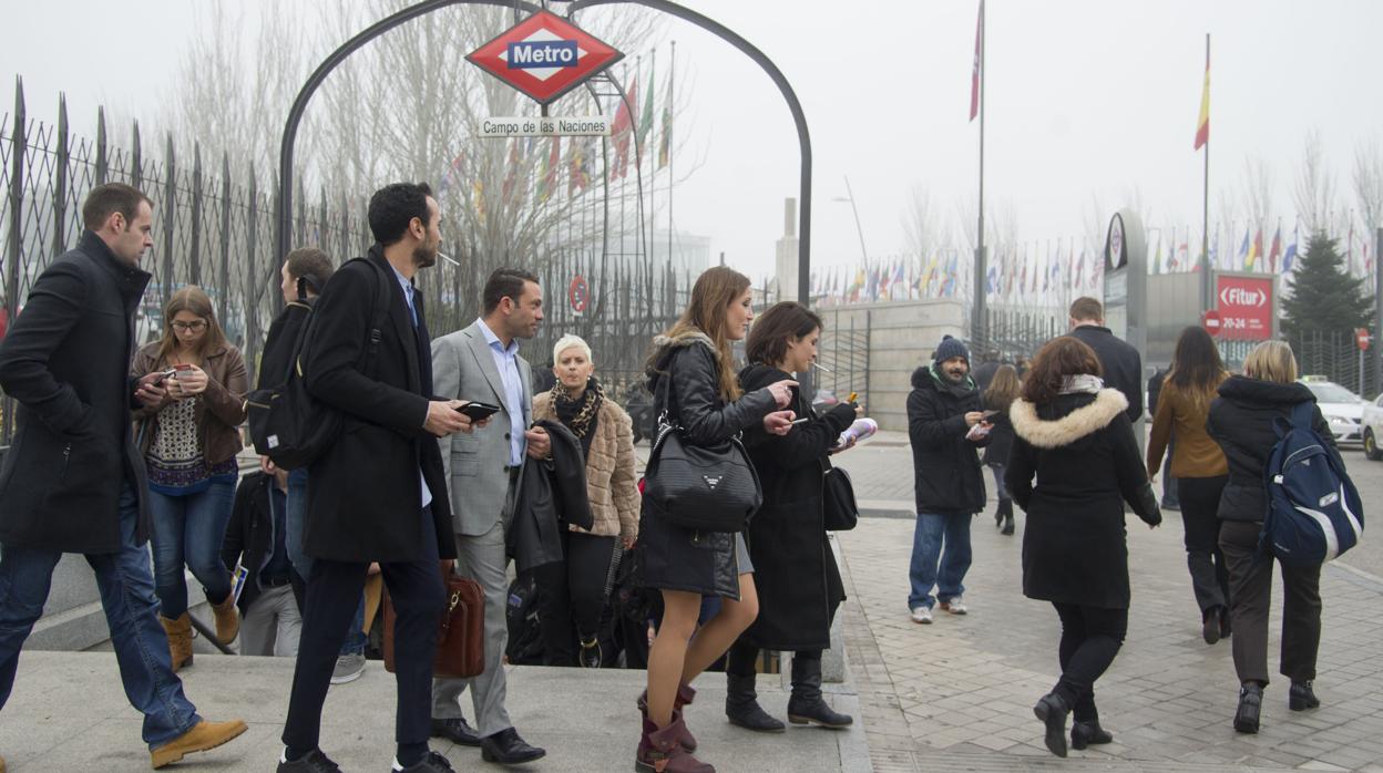 La parada de Metro junto a Ifema