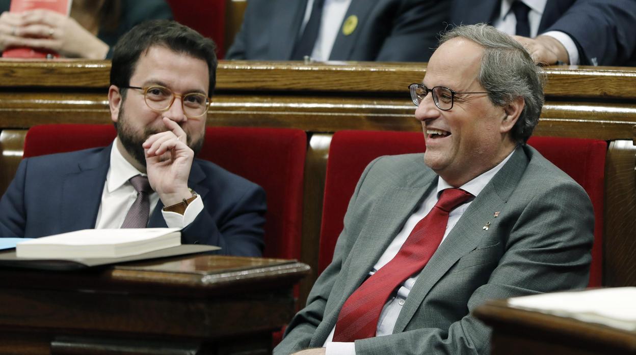 Pere Aragonés y Quim Torra, en una imagen de archivo
