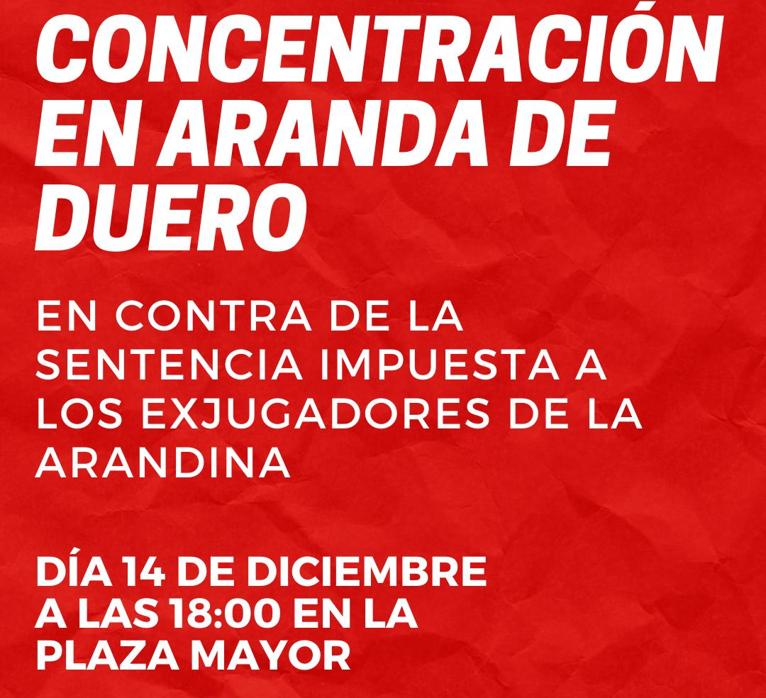 Convocan una manifestación de apoyo a los exfutbolistas condenados en el caso Arandina