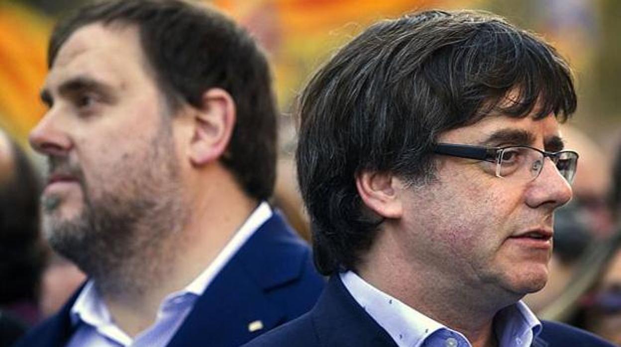 El expresidente y el exvicepresidente de la Generalitat Carles Puigdemont y Oriol Junqueras,, respectivamente