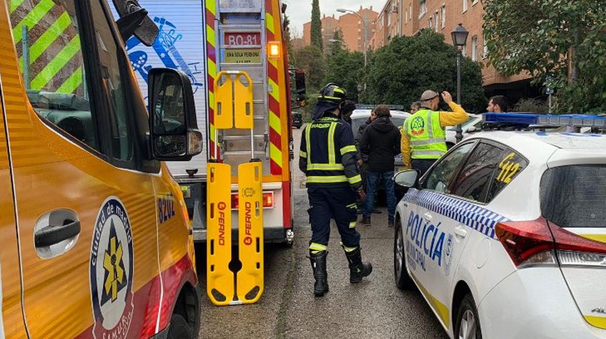 Los servicios de Emergencias, en el lugar del trágico suceso