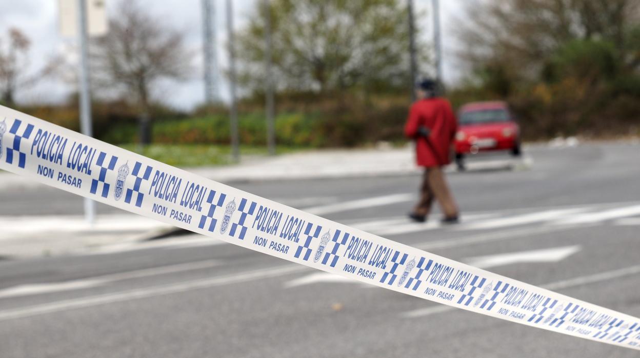 Cordón policial de la Policía Local de Lugo