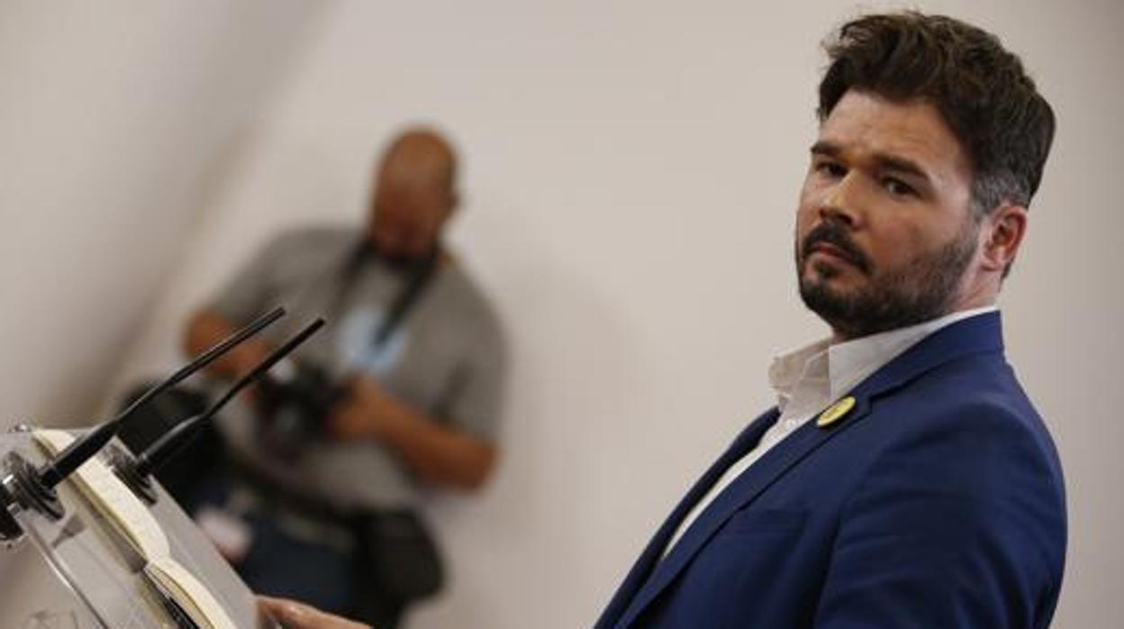 Gabriel Rufián, tras una reunión con Adriana LastraEFE