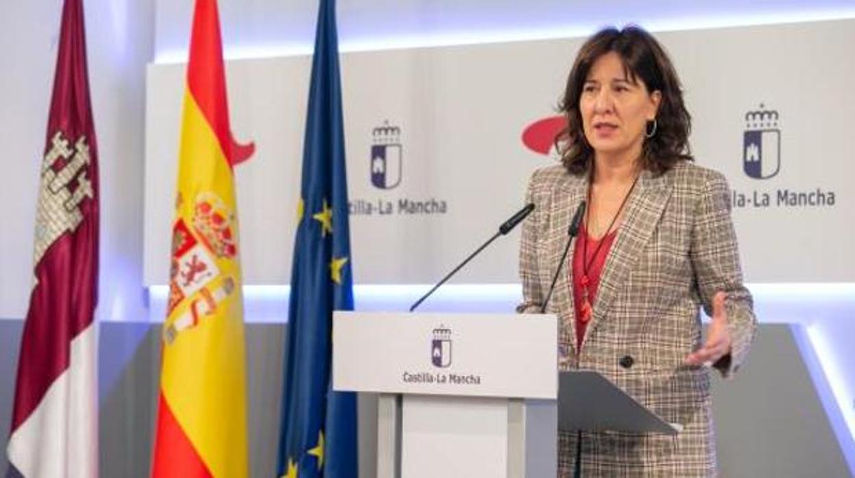 Foto de archivo de Blanca Fernández en rueda de prensa del Consejo de Gobierno