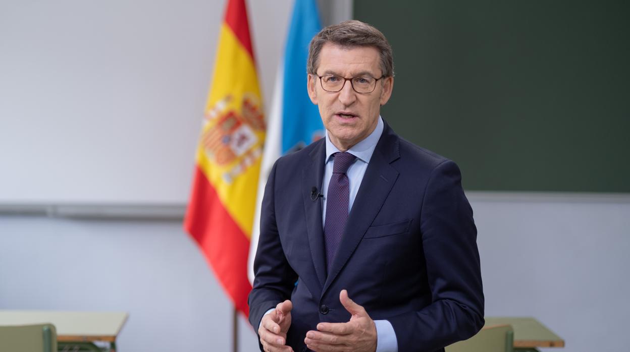 Alberto Núñez Feijóo, durante el mensaje de fin de año