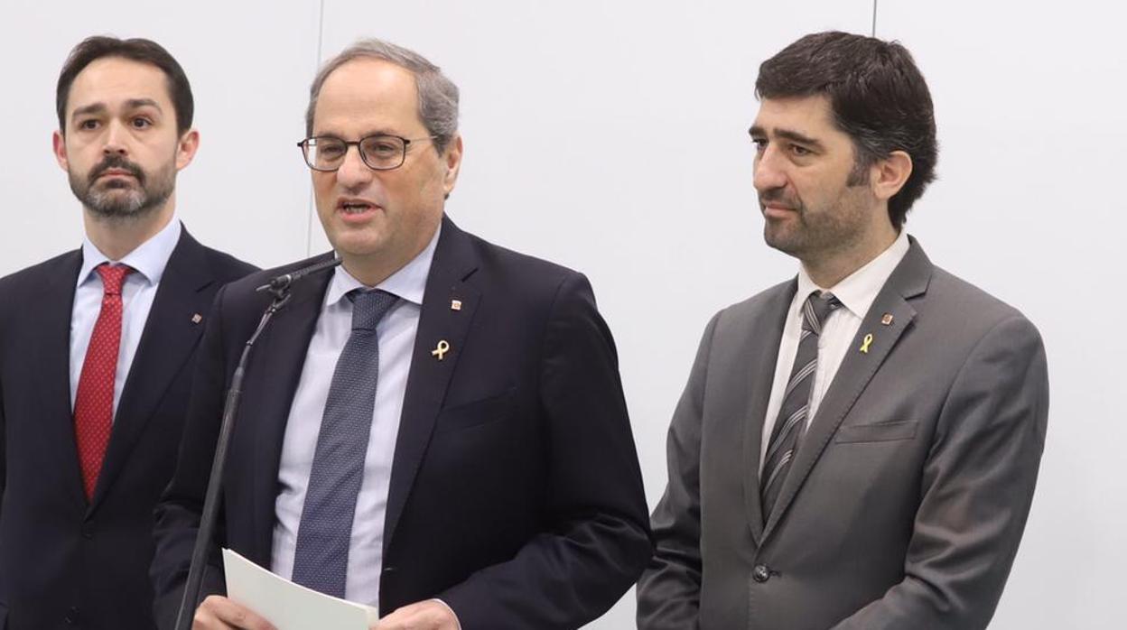 Torra, este viernes hablando ante la prensa en L'Hospitalet