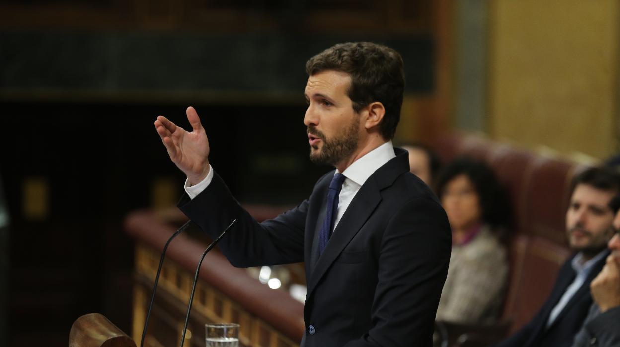 El presidente del PP, Pablo Casado