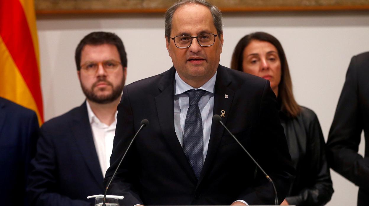 El presidente de la Generalitat, Quim Torra, en una comparecencia reciente en el Palau