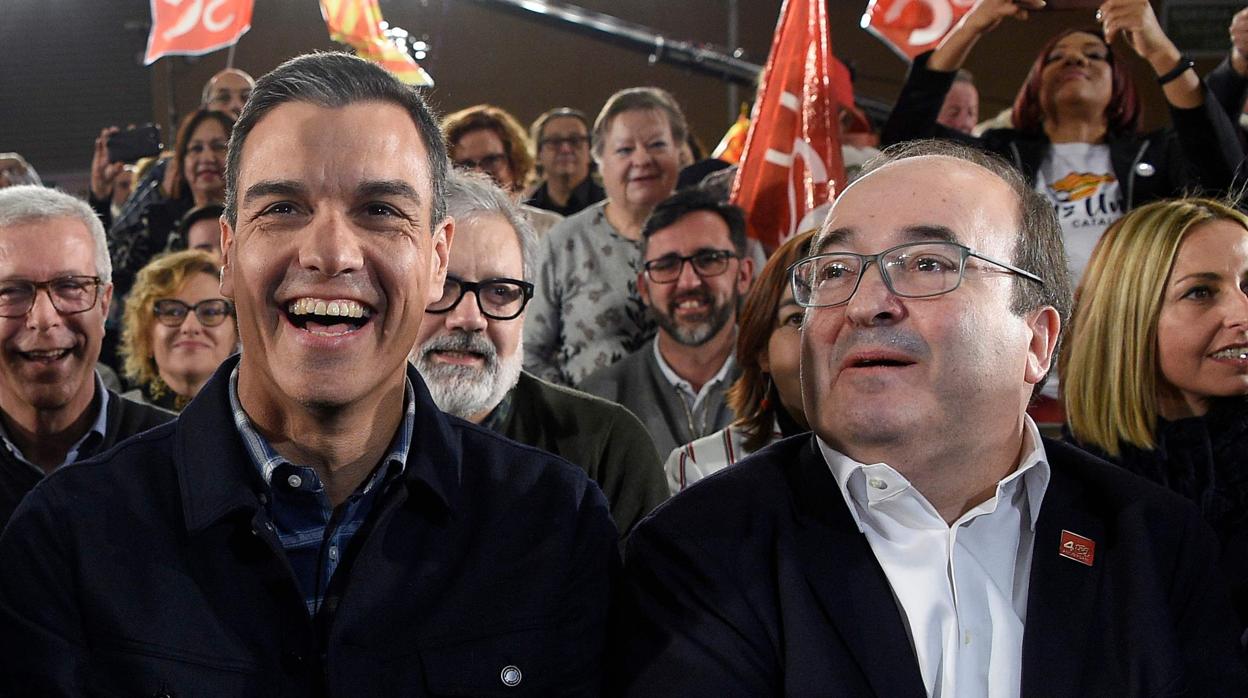 Pedro Sánchez y Miquel Iceta en un acto del PSC en Barcelona