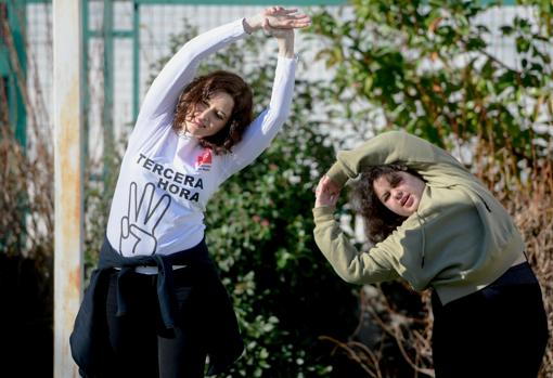 Díaz Ayuso, en plena clase de gimnasia