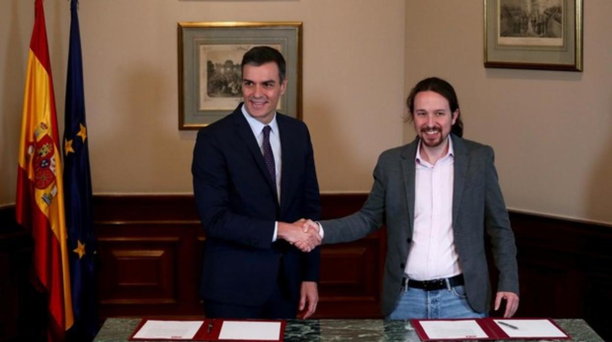 Sánchez e Iglesias en el Congreso