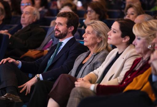 El presidente del PP, Pablo Casado, durante el acto