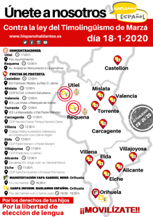 Mapa de las manifestaciones de este sábado