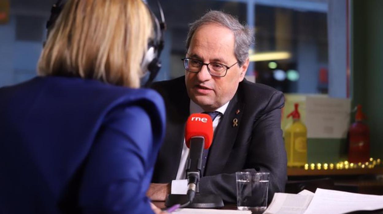 Quim Torra, esta mañana entrevistado en RNE-Ràdio4