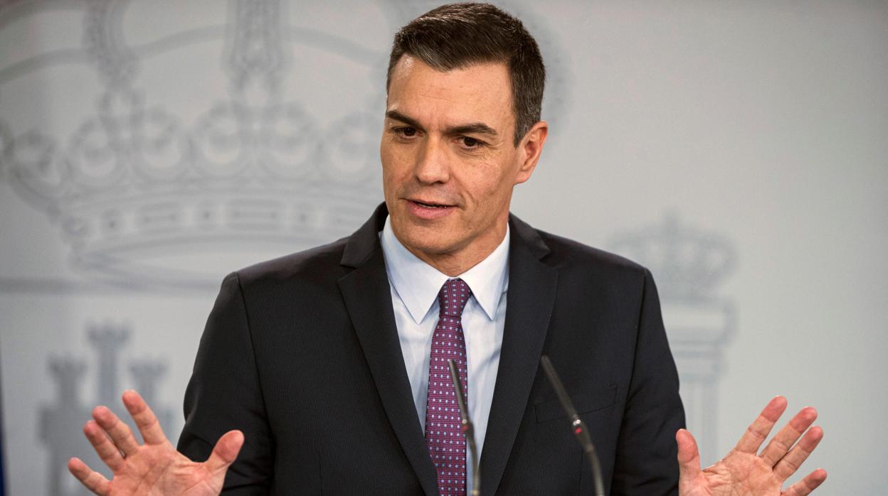 El presidente del Gobierno, Pedro Sánchez, durante la rueda de prensa ofrecida este martes al término de la primera reunión del nuevo Consejo de Ministros