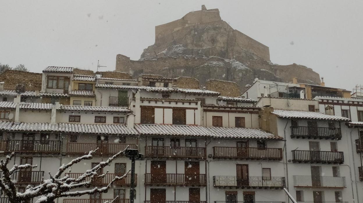 Imagen del paisaje que la nieve ha dejado en Morella (Castellón)