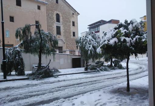 Aspecto de la nevada de las últimas horas en el municipio valenciano