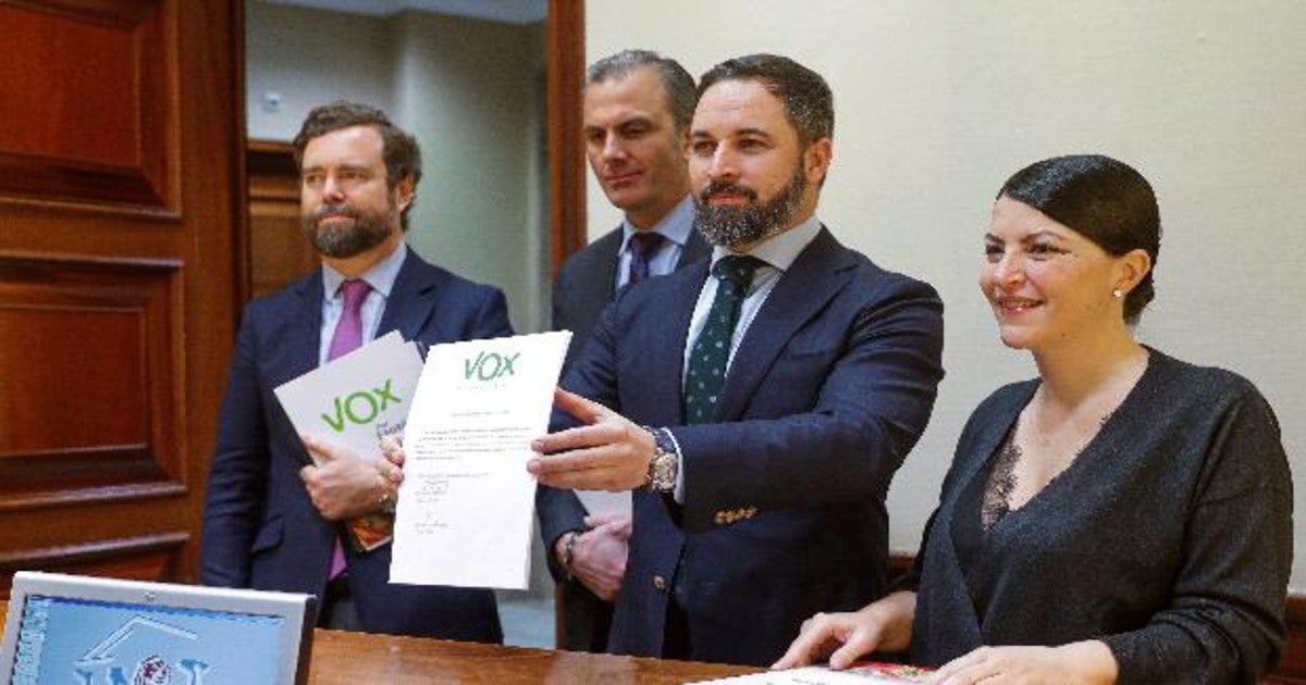 Iván Espinosa de los Monteros, Javier Ortega Smith, Santiago Abascal y Macarena Olona