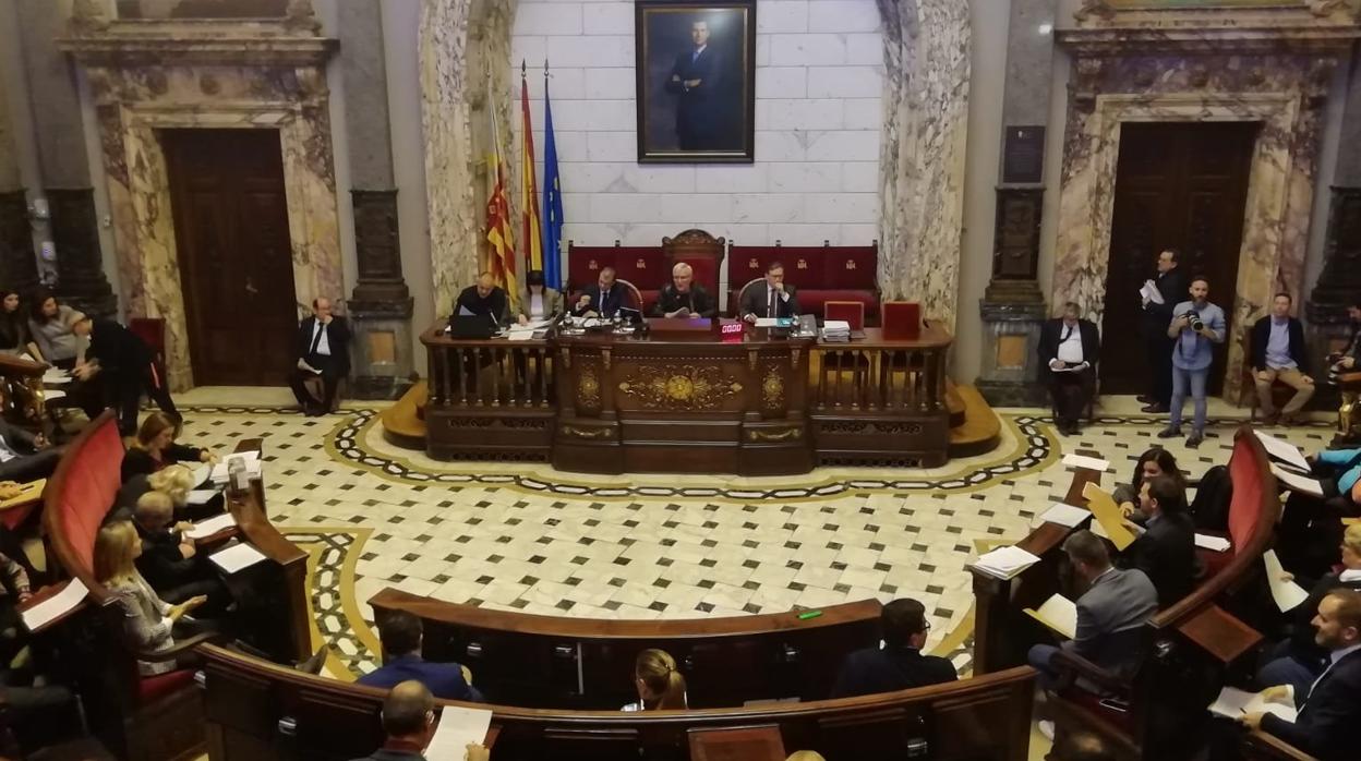 Imagen del Pleno municipal celebrado este jueves en el Ayuntamiento de Valencia