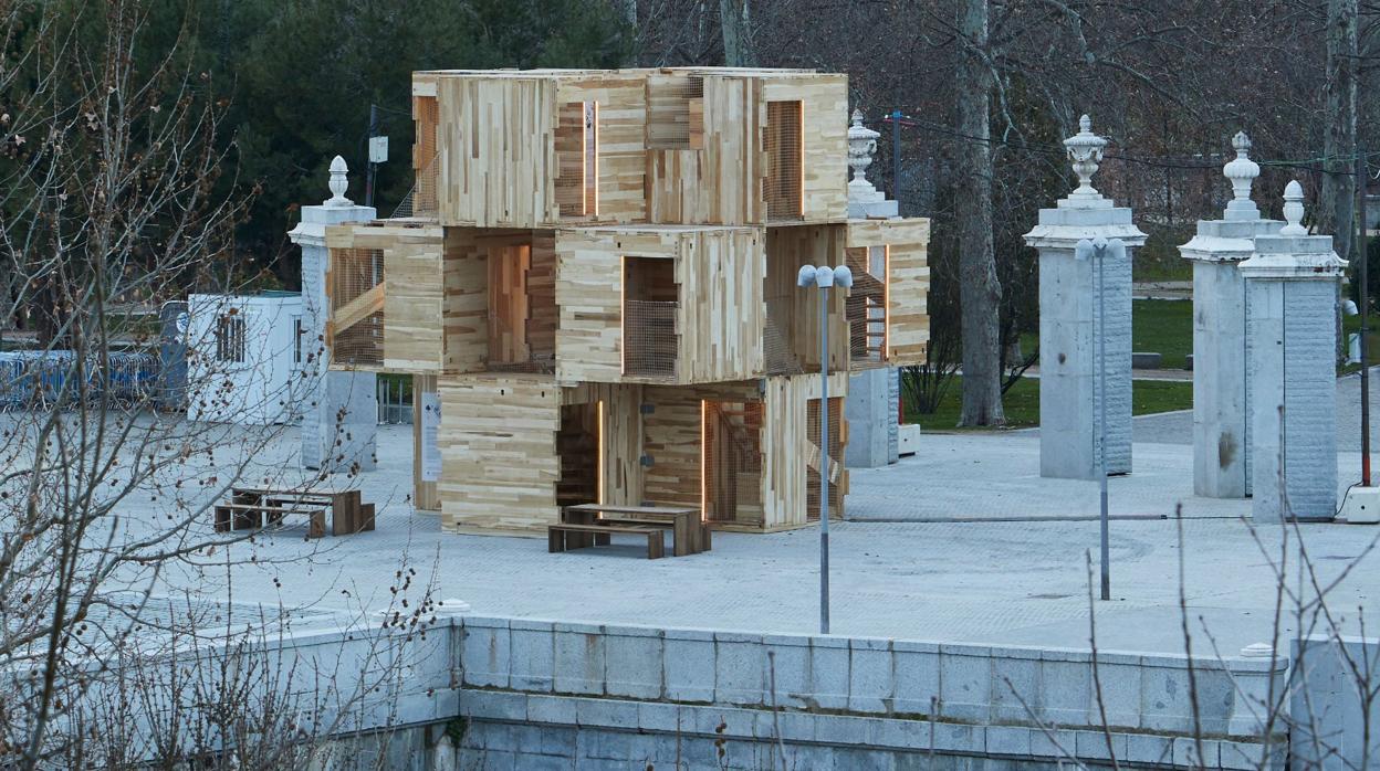 Una construcción de madera modular inaugura el Madrid Design Festival