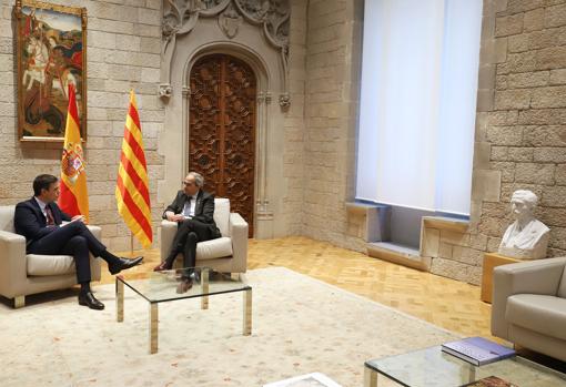 Sánchez y Torra en el Palau de la Generalitat