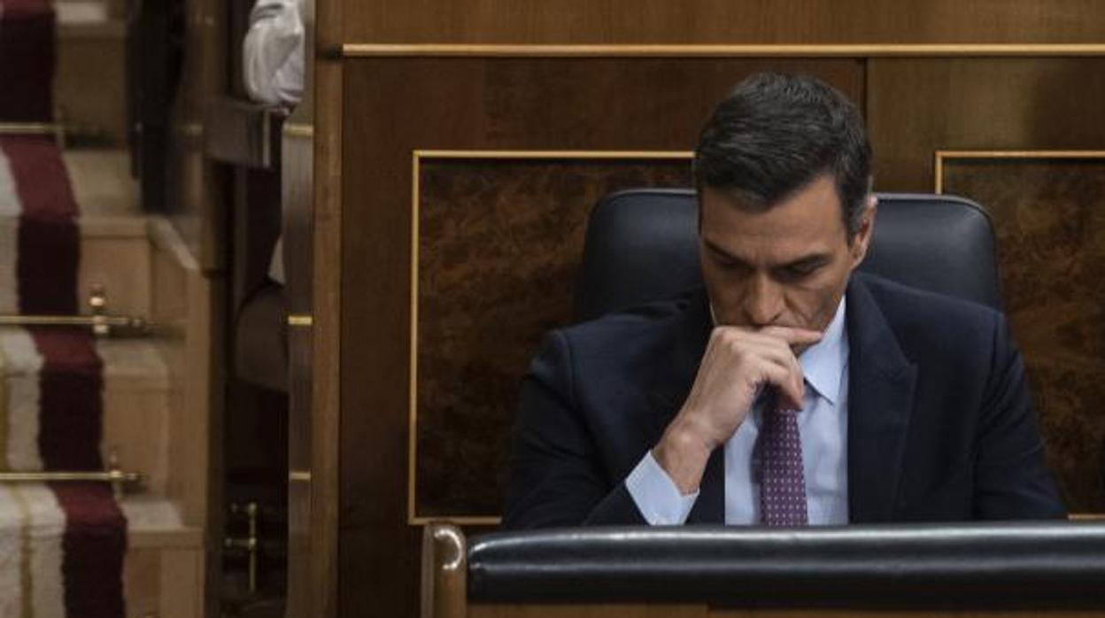 Pedro Sánchez, en el pleno de investidura del Congreso