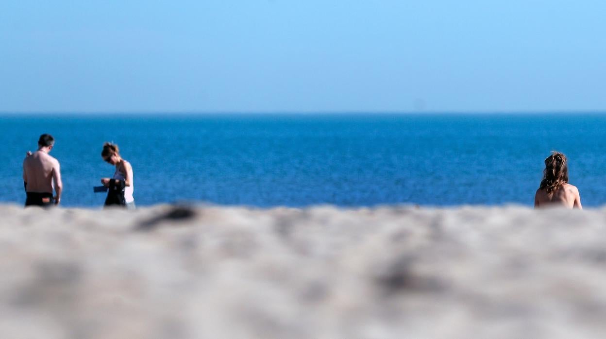 Imagen tomada esta semana en la playa del Cabanyal de Valencia