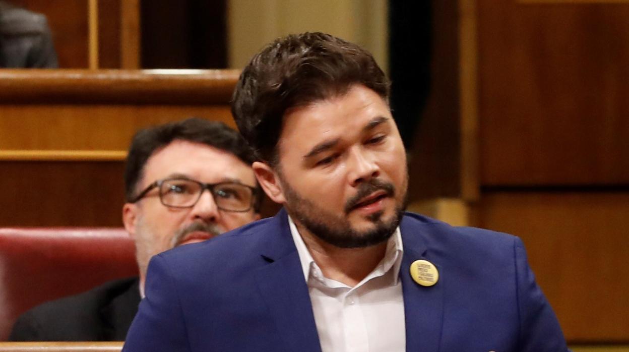 El portavoz de ERC en el Congreso, Garbiel Rufián, interviene en la sesión de control celebrada