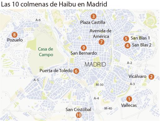 La ubicación de los «pisos colmena» de Haibu 4.0