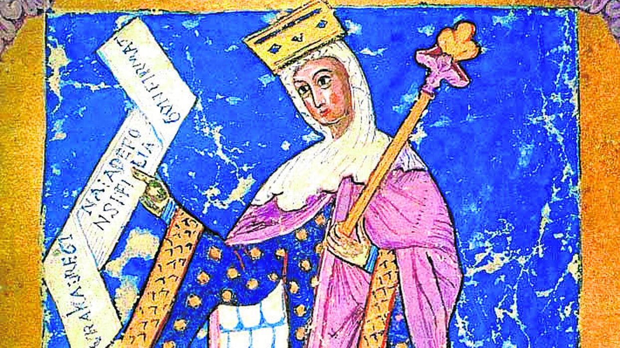 La reina Urraca ilustrando las vestimentas del siglo XII