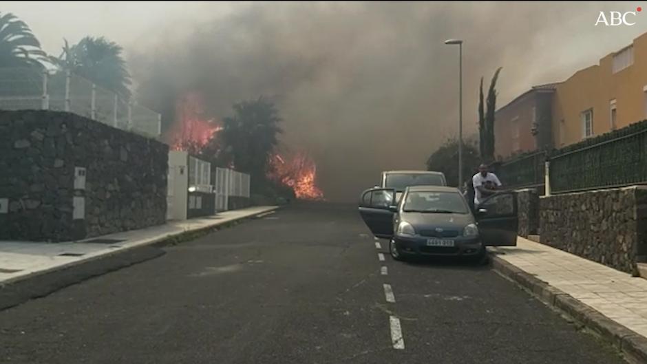 El fuego asedia el norte de Tenerife e impone evacuaciones en zona urbana