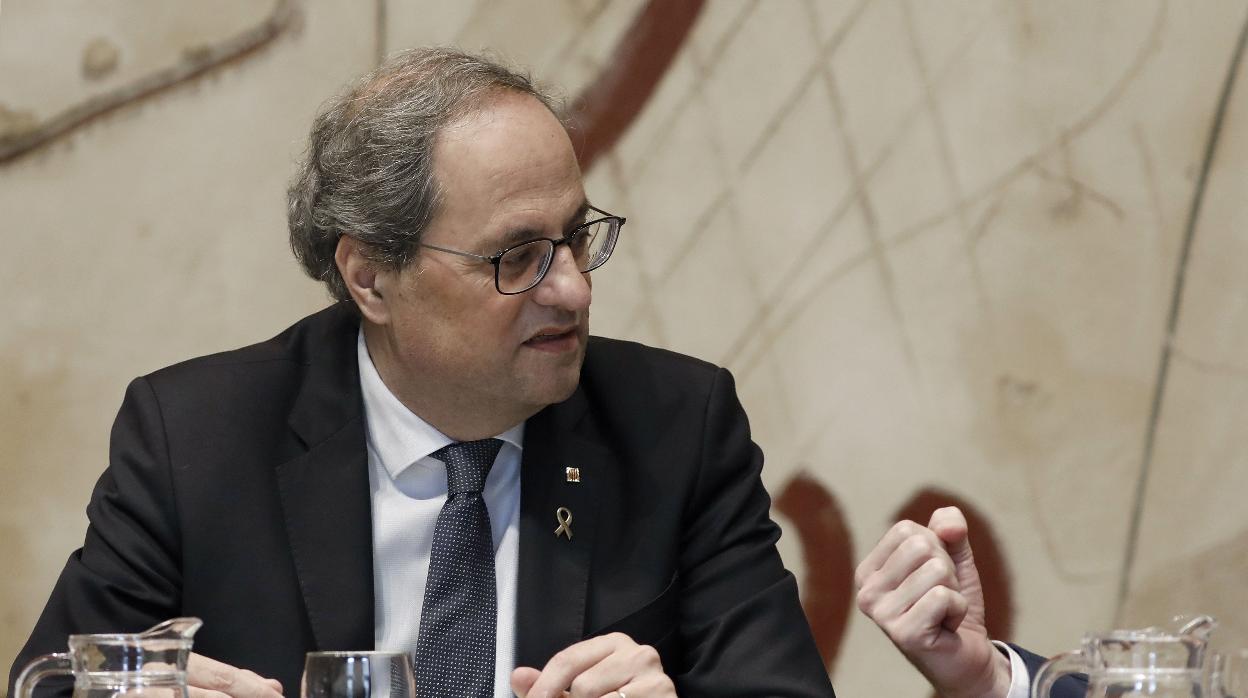 Quim Torra, en la reunión semanal del Ejecutivo catalán