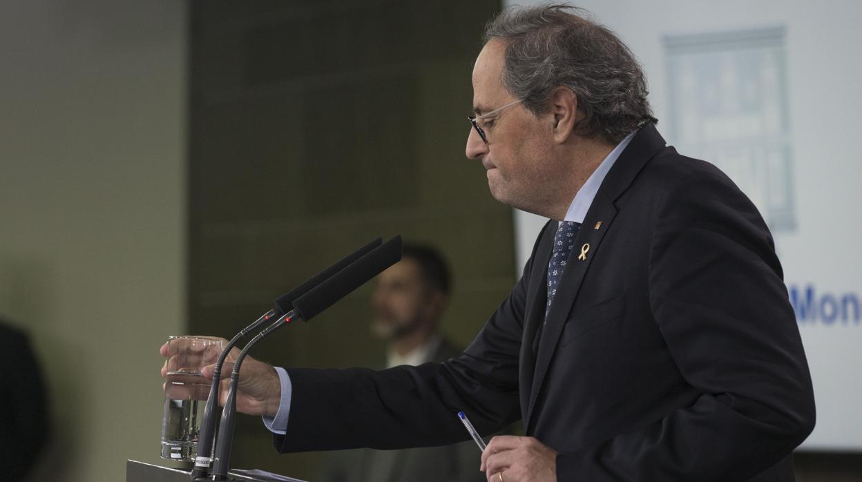 Quim Torra, ayer en el Palau de la Generalitat