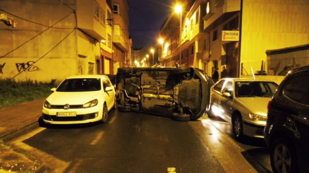 El coche de la conductora, tras ser arrollado