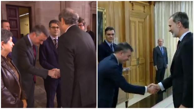 Iván Redondo saluda al Rey con un cabezazo como el que hizo inadecuadamente a Torra