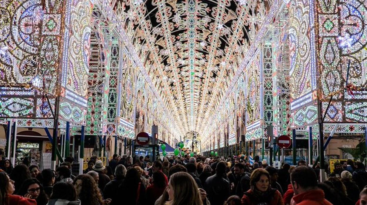 Imagen de archivo de las luces de Fallas