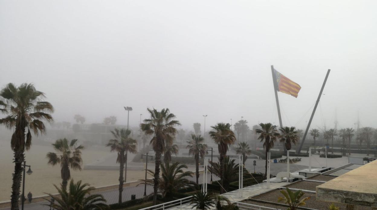 Imagen tomada este jueves en la playa de El Cabanyal de Valencia