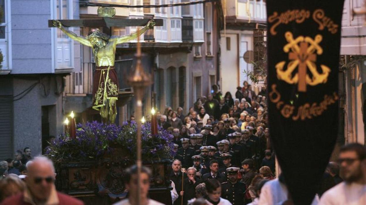 Procesión del Cristo de los Navegantes, en el Miércoles Santo ferrolano