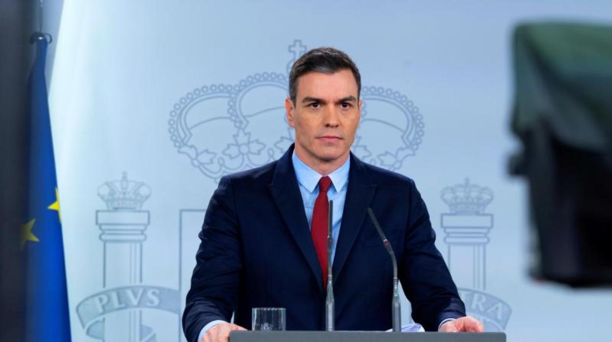 Pedro Sánchez, tras el Consejo de Ministros que aprobó el decreto del estado de alarma