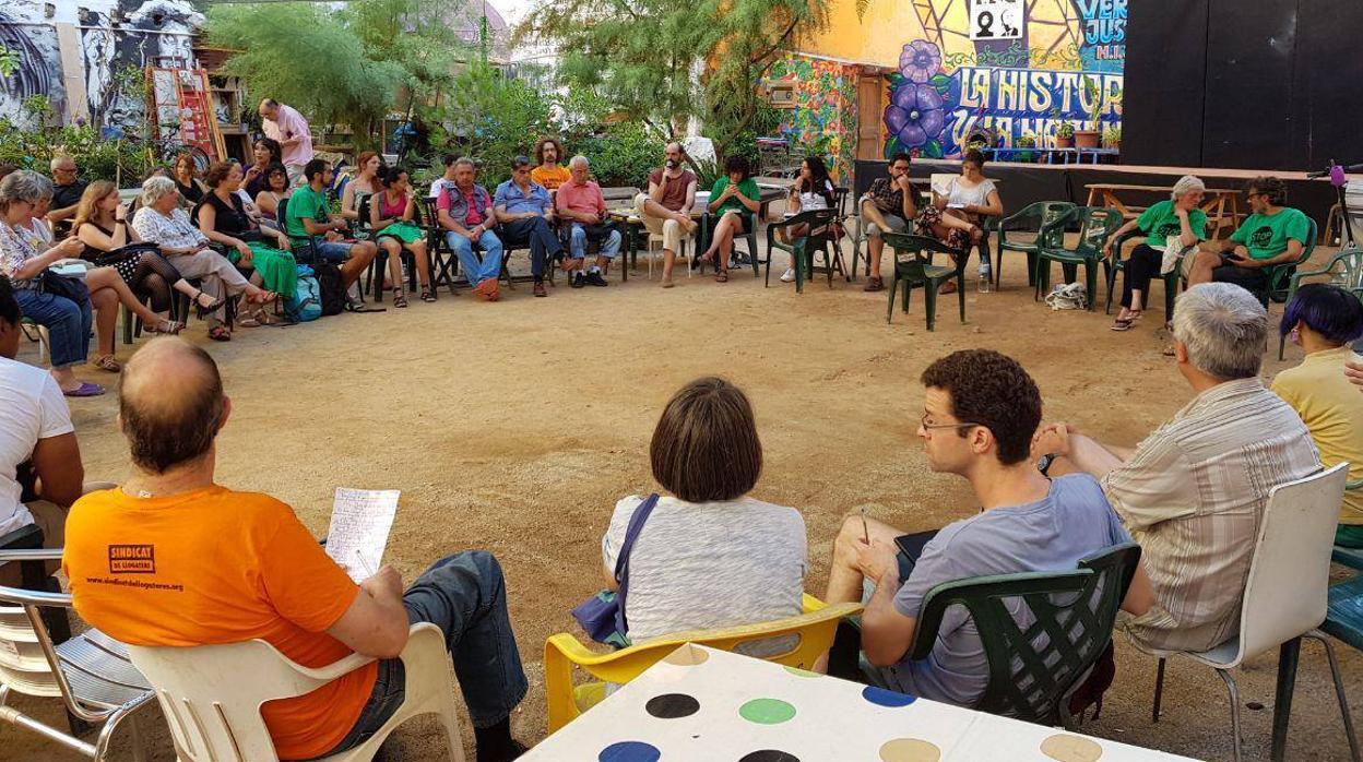 Reunión del sindicato de inquilinos, en una imagen de archivo