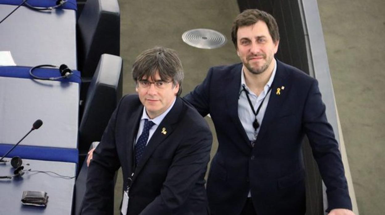 El expresidente catalán, Carles Puigdemont, en el Europarlamento