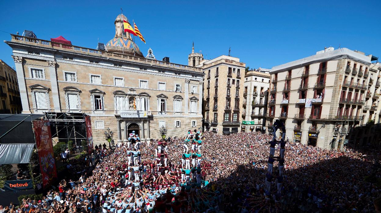 Jornada castellera en las fiestas de la Mercè de Barcelona