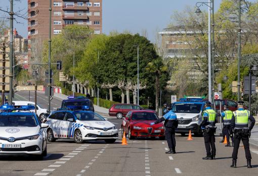 Controles de la Policía Municipal en las calles de Valladolid