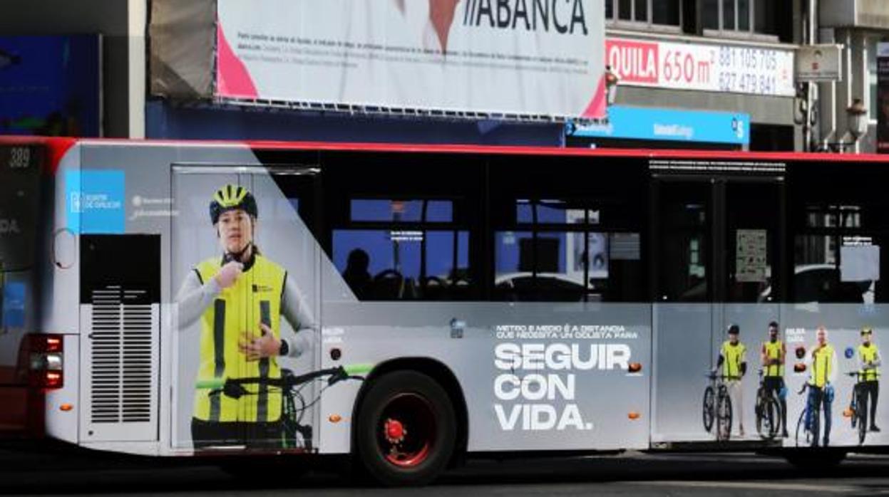 Un autobús urbano, la semana pasada en La Coruña